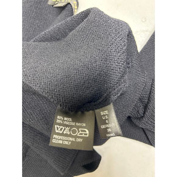 St. John Basics women’s black pullover sweater with crystal buttons. Size 6 - Picture 6 of 6